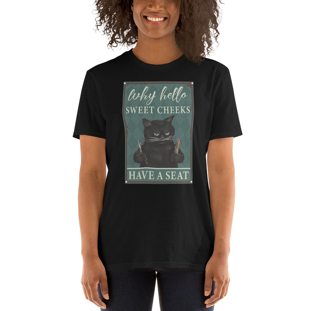 "Have a seat" Hairstylist Cat Short-Sleeve Unisex T-Shirt